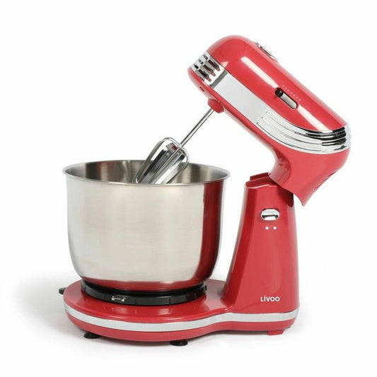 Livoo DOP137RC Pastry Robot & Stand Mixer - 5L Stainless Steel Bowl, 6 Speeds, Chili Red