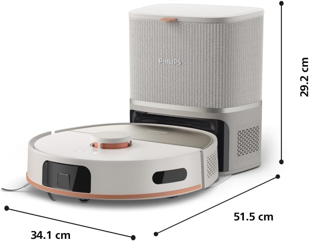 Philips HomeRun 5000 Series Aqua Robot Vacuum & Mop - 4800mAh, 10000Pa Suction, Self-Emptying Station