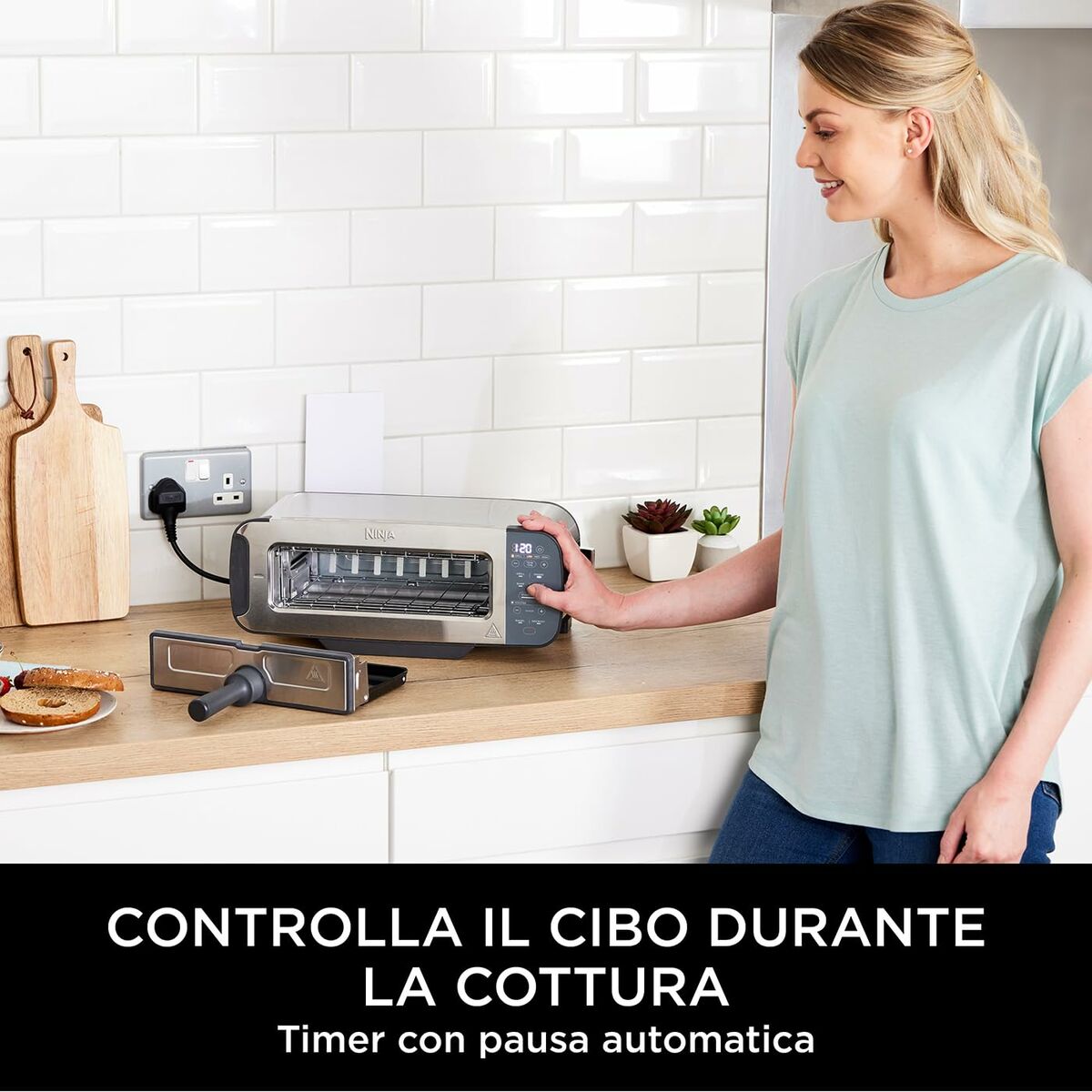 Ninja Foodi 3-in-1 Toaster, Grill & Panini Press ST200UK - 2400W, 7 Functions, Silver/Black