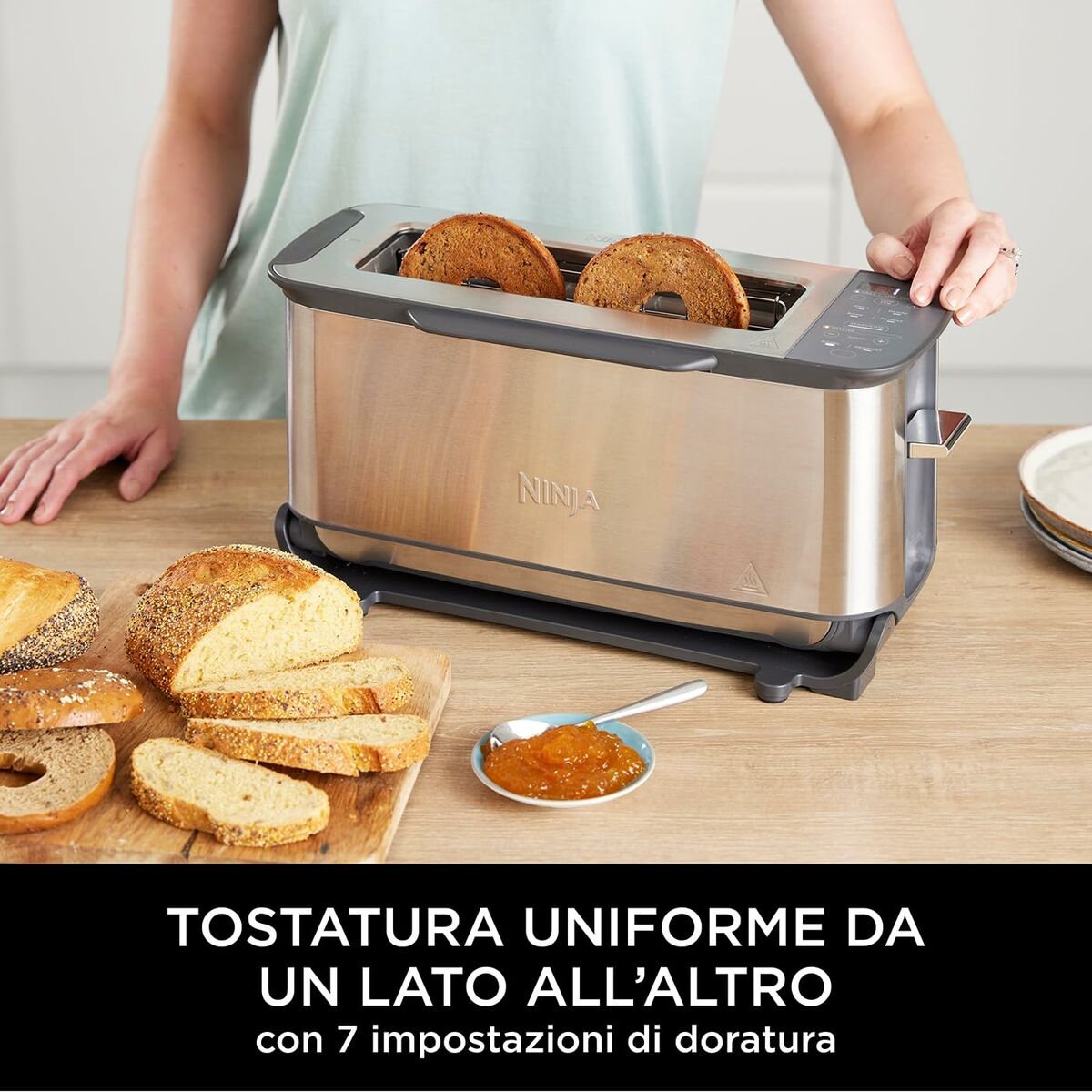 Ninja Foodi 3-in-1 Toaster, Grill & Panini Press ST200UK - 2400W, 7 Functions, Silver/Black