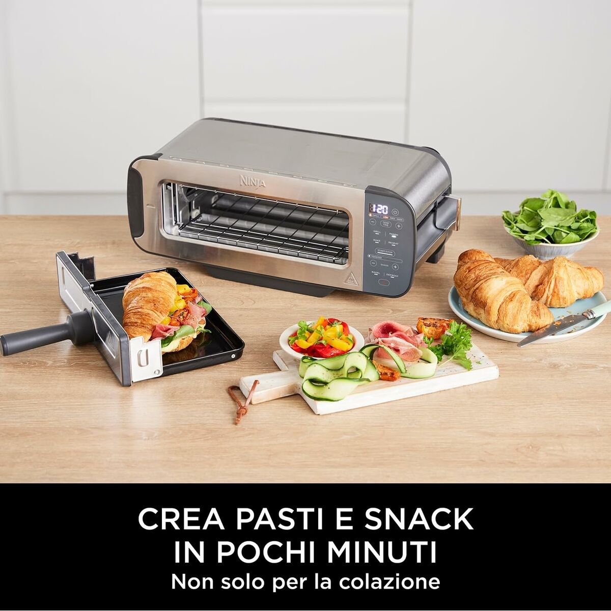 Ninja Foodi 3-in-1 Toaster, Grill & Panini Press ST200UK - 2400W, 7 Functions, Silver/Black