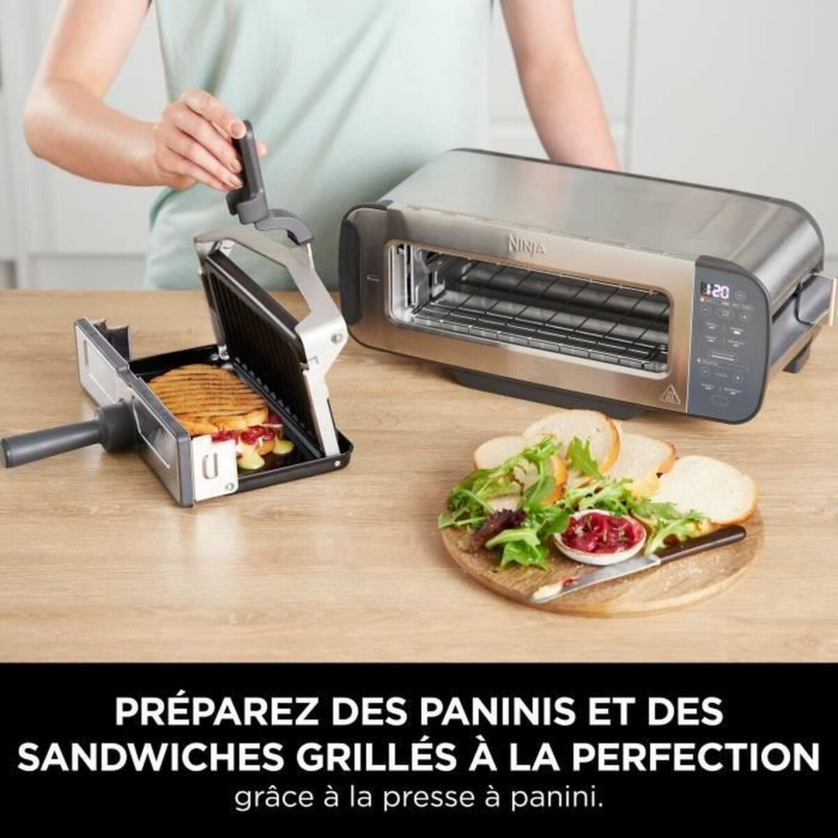 Ninja Foodi 3-in-1 Toaster, Grill & Panini Press ST200UK - 2400W, 7 Functions, Silver/Black
