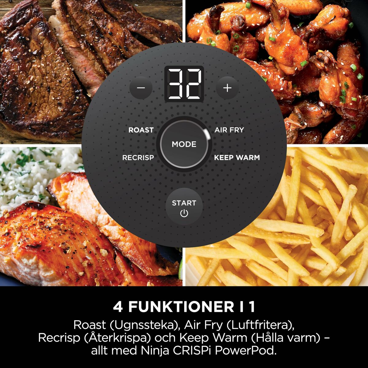Air Fryer NINJA Grey 1700 W 3,8 L-10