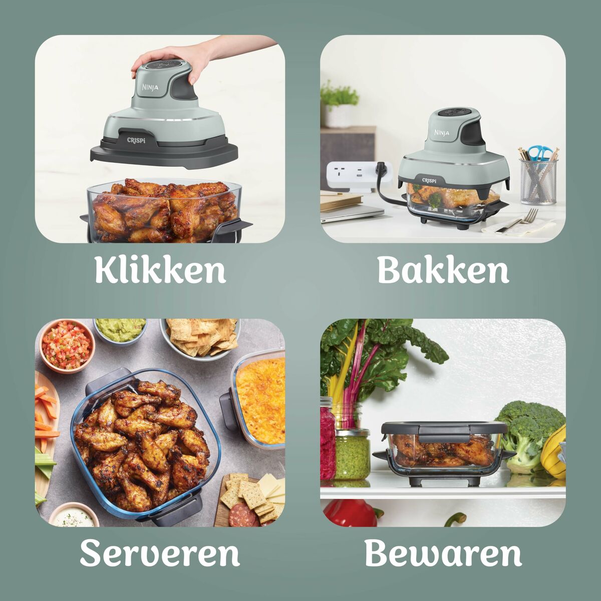 Air Fryer NINJA CRISPI Green 1700 W 3,8 L-16