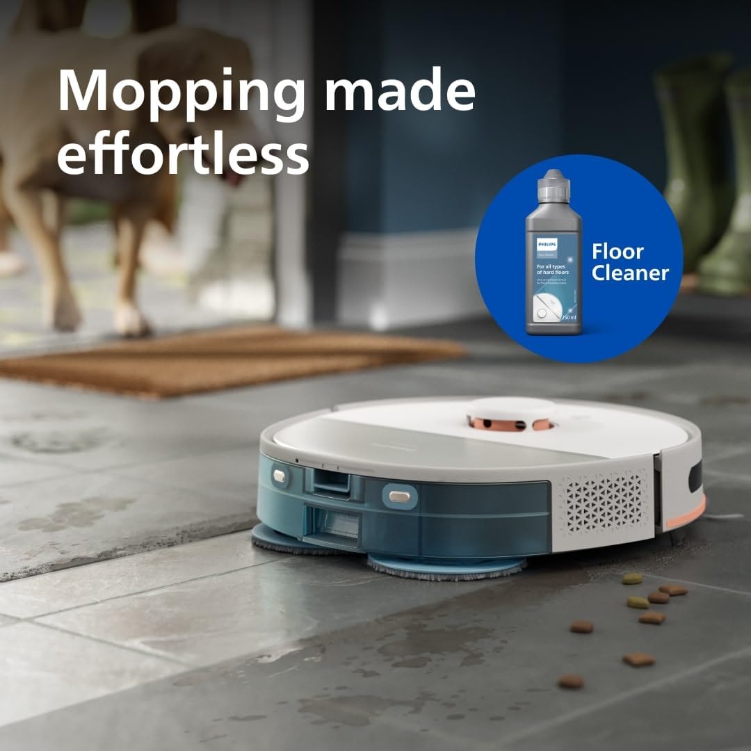 Philips HomeRun 5000 Series Aqua Robot Vacuum & Mop - 4800mAh, 10000Pa Suction, Self-Emptying Station