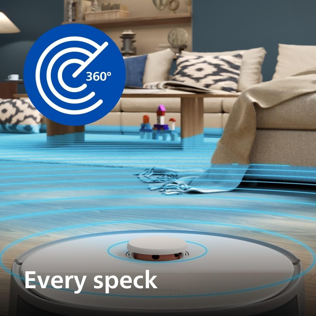 Philips HomeRun 5000 Series Aqua Robot Vacuum & Mop - 4800mAh, 10000Pa Suction, Self-Emptying Station