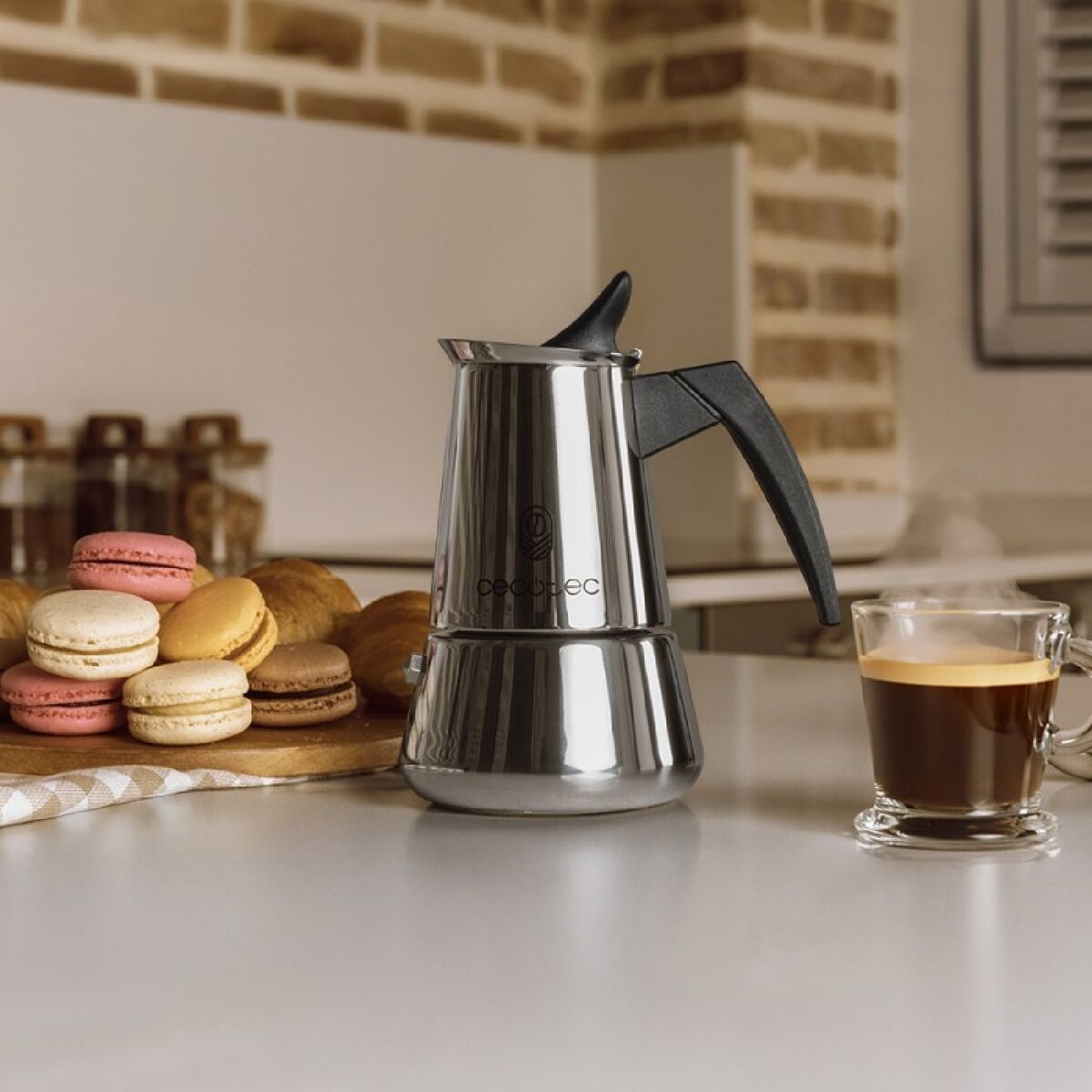Italian Coffee Pot Cecotec Piccolina 200 2 Cups 100 ml Steel Stainless steel-1