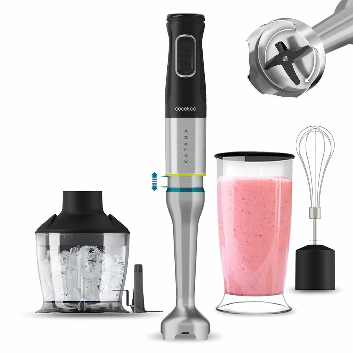 Hand-held Blender Cecotec Katana 12 Chop B Black 1200 W-0