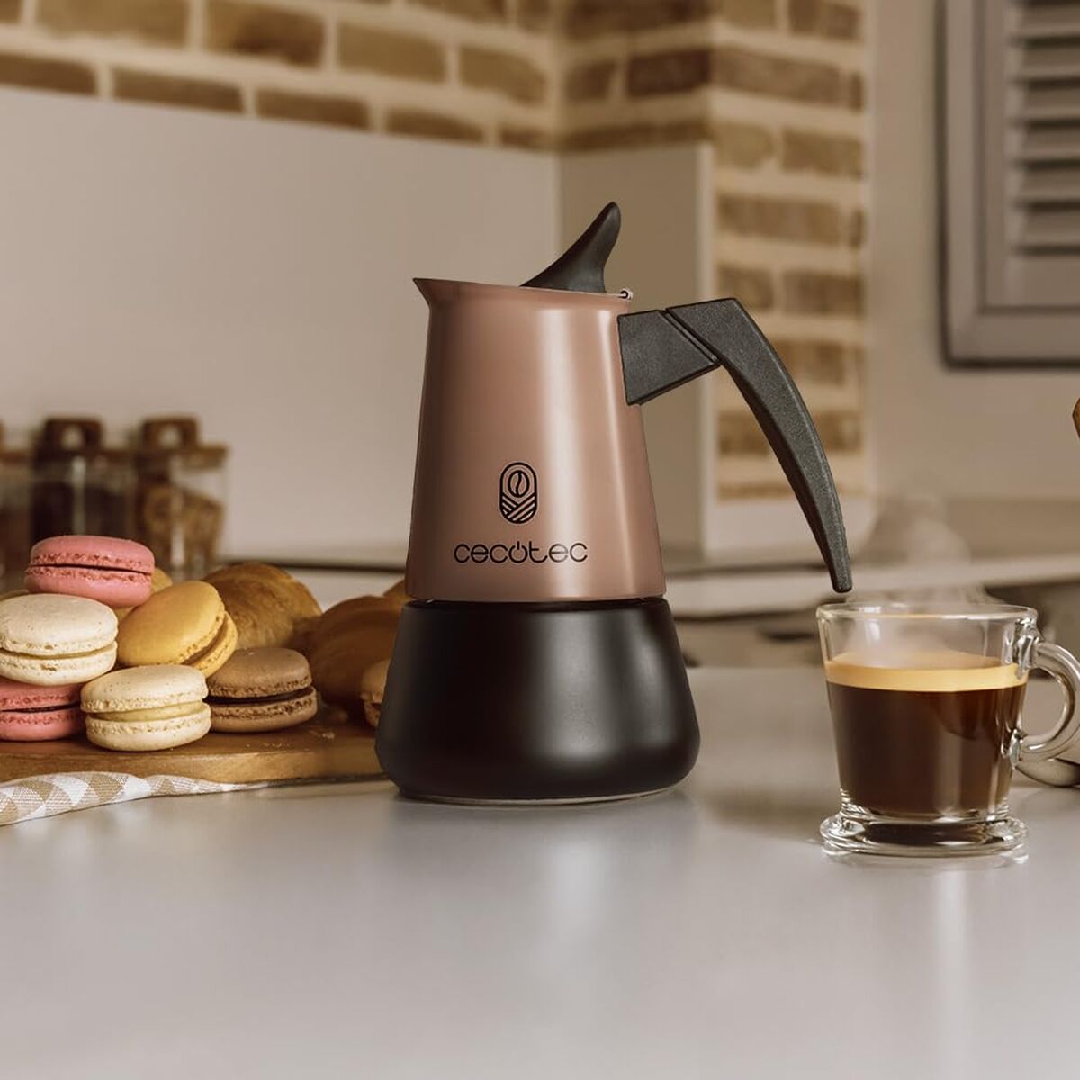 Cecotec Italian Coffee Maker Piccolina 200 Bronze 2 Cups Stainless Steel Bronze-4