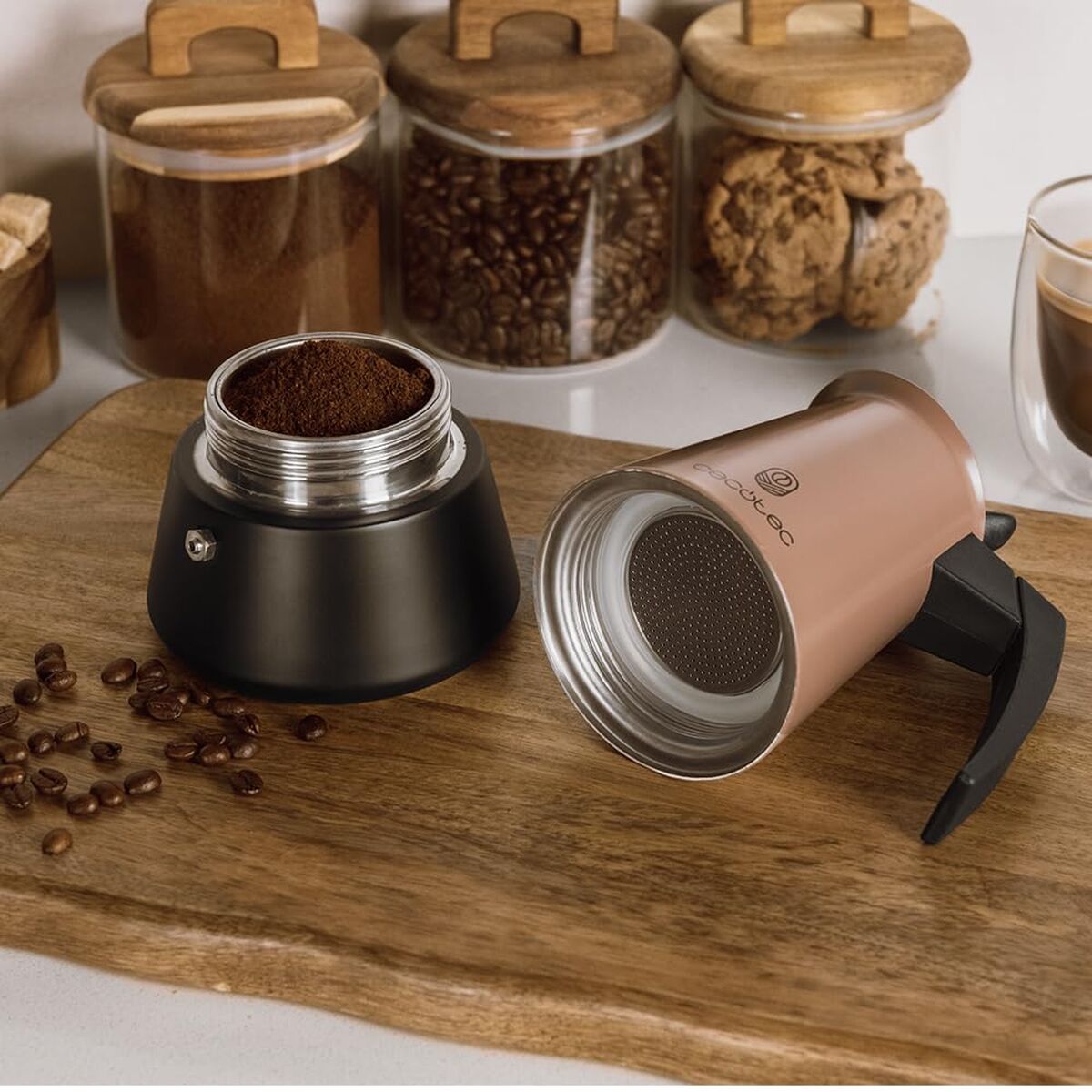 Cecotec Italian Coffee Maker Piccolina 200 Bronze 2 Cups Stainless Steel Bronze-3