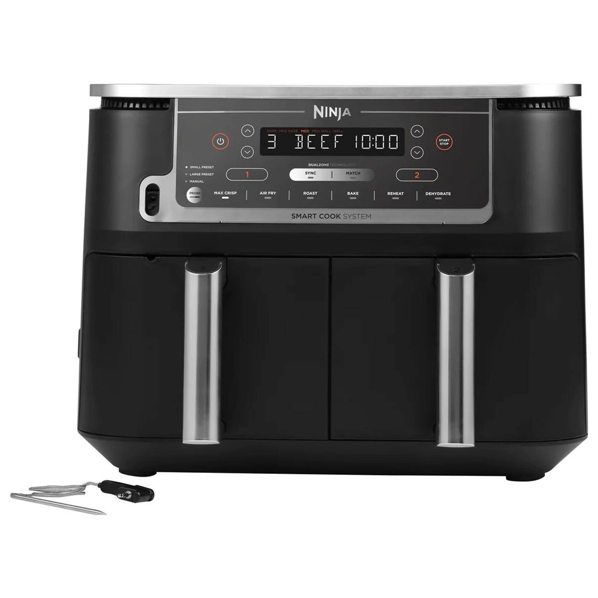 Ninja AF451EU AirFryer Forrólevegős sütő 9,5L 2470 Watt - Fekete (AF451EU)-0