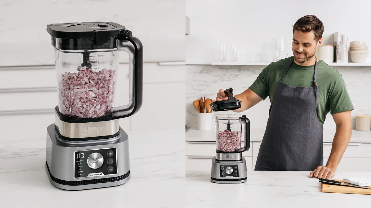 Ninja Foodi Power Nutri 3-in-1 Blender CB350EU - 1200W, 2.1L Jug, Power Nutri Bowl & Cup, Silver/Black