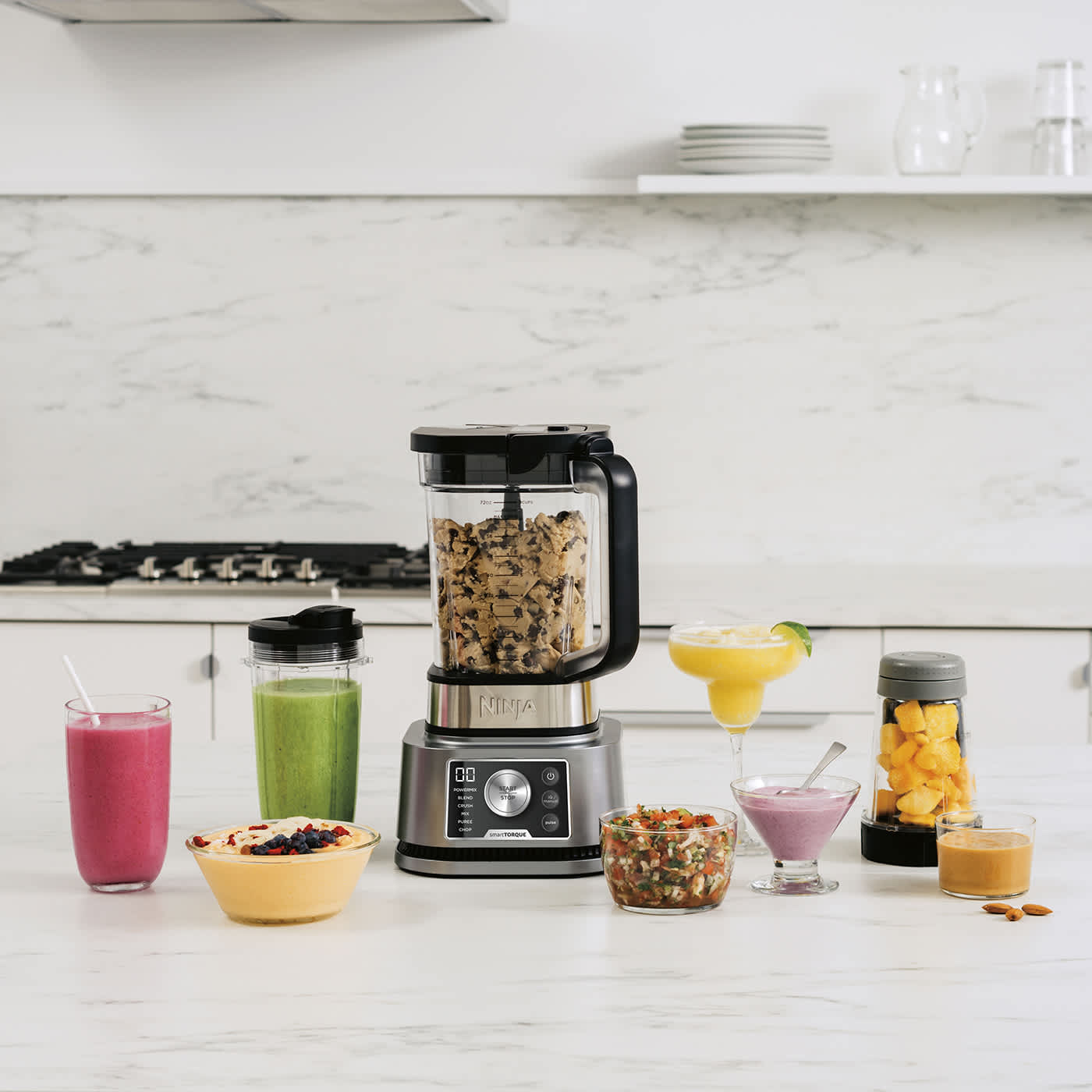 Ninja Foodi Power Nutri 3-in-1 Blender CB350EU - 1200W, 2.1L Jug, Power Nutri Bowl & Cup, Silver/Black