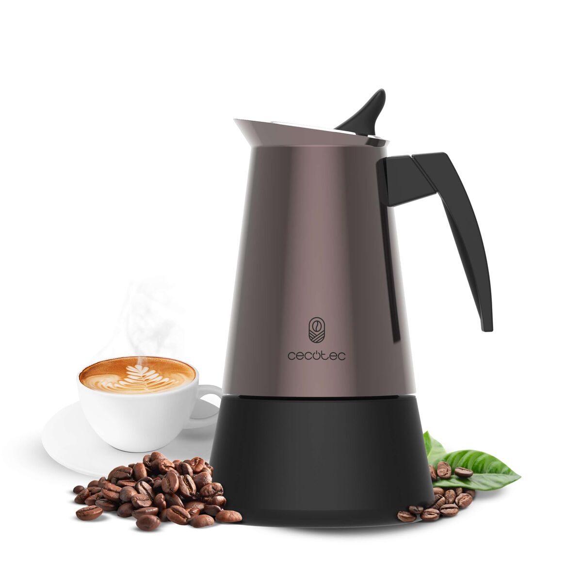 Cecotec Italian Coffee Maker Piccolina 200 Bronze 2 Cups Stainless Steel Bronze-0